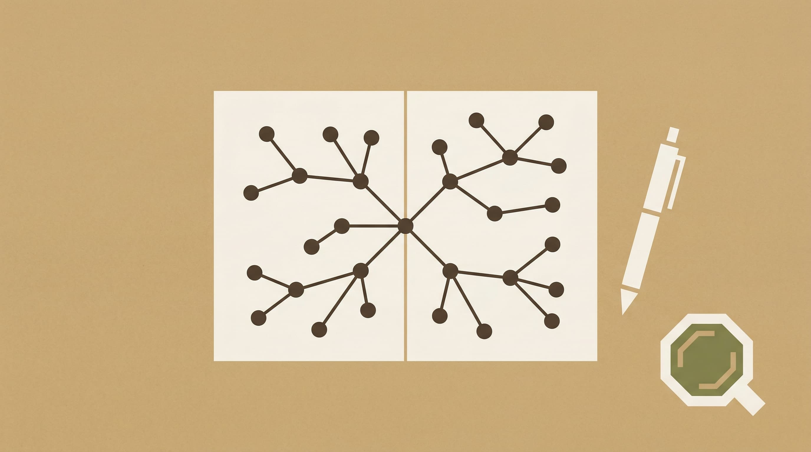 Novel outline shown as connected chapters and plot beats
